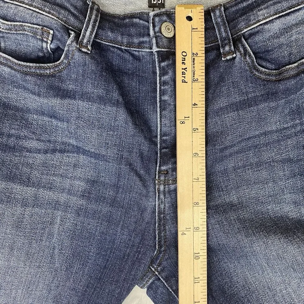 Judy Blue 82428 Slim Fit Cuffed Jeans Womens 13/31 Stretch Blue Dark Wash Denim